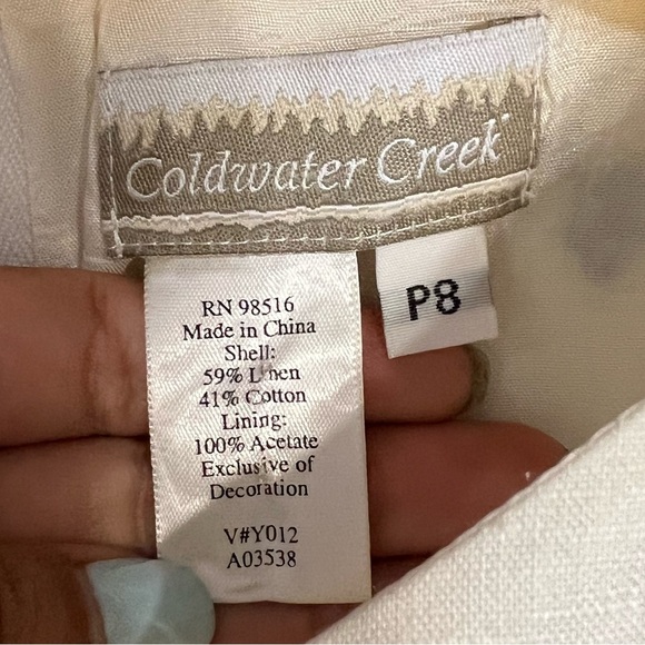 linen and Cotten embroidered dress size 8 petite - Picture 3 of 6